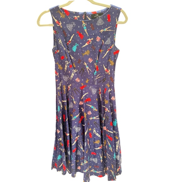 Grace Karin- Retro Vintage Pinup Girls Navy Dress - Picture 1 of 1